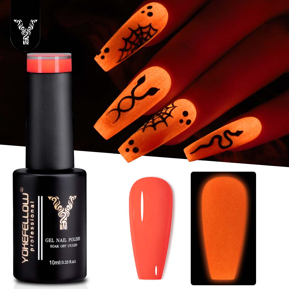 YOKEFELLOW توهج في الظلام هلام - مراجعة Nail Art Orange وسعره