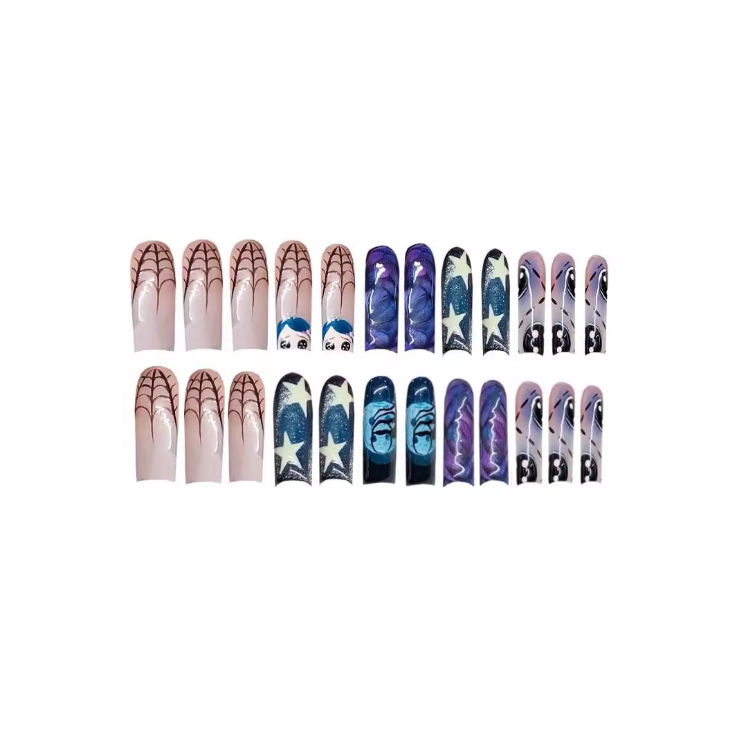 أظافر زائفة جرافيتي قابلة للفص - مراجعة Nail Art Press On وسعره
